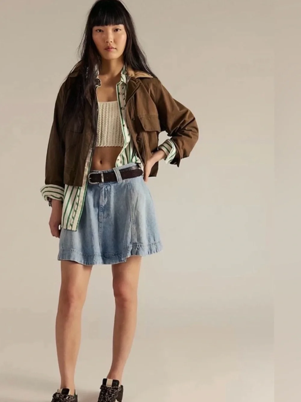 Free People We The Free Wonderland Denim Skirt | Size 28 | NWT